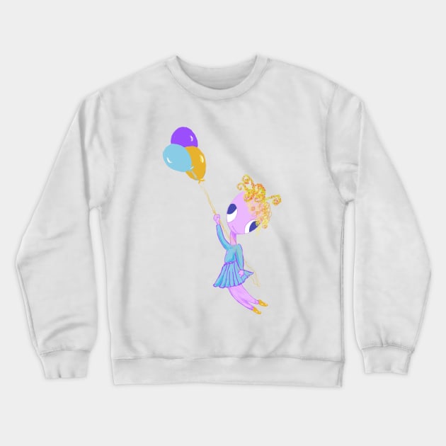 LIttle ballet dancer with balloons. Crewneck Sweatshirt by Peaceful Pigments